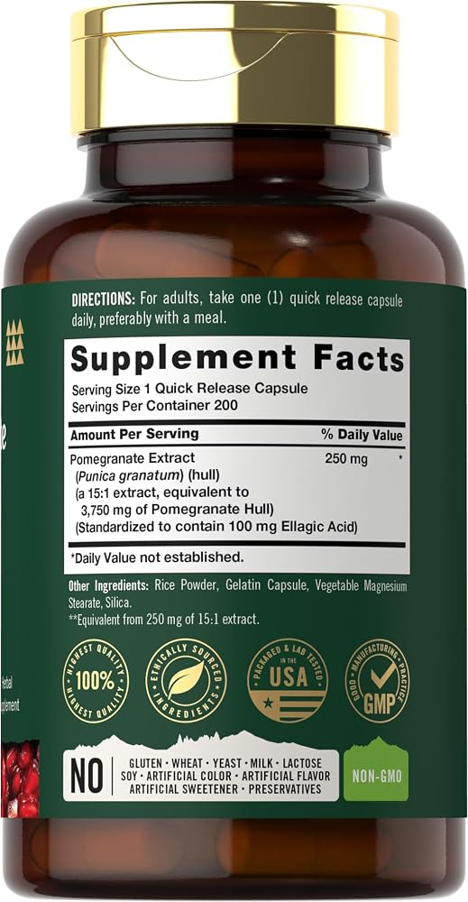 Tahoe Nutritionals Pomegranate Extract Capsules - 200 Count - image 2