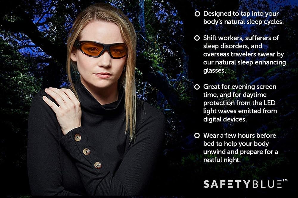 SafetyBlue Deluxe Blackout Sleep Glasses Amber Lens - 1 Pair - image 4