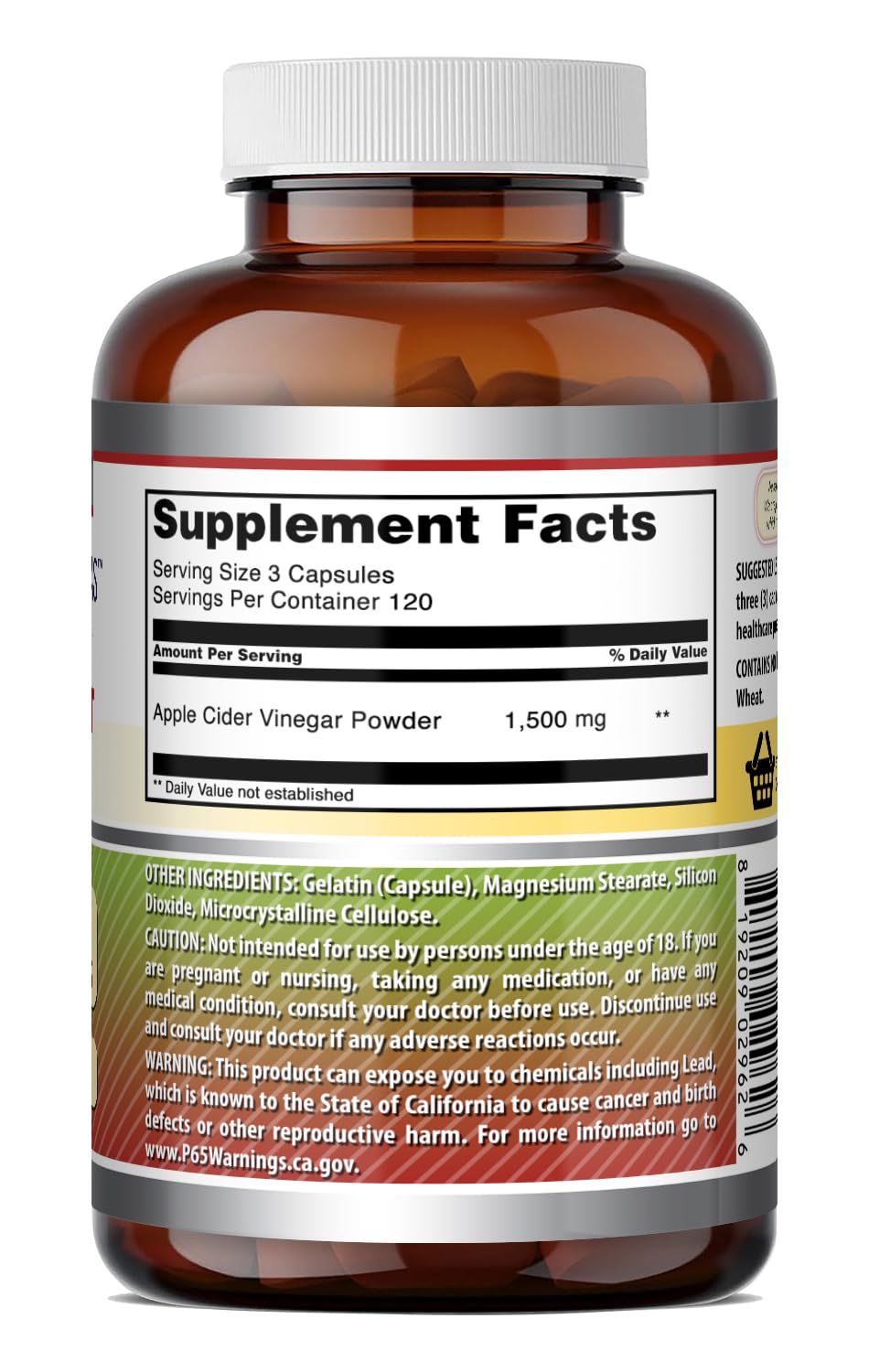 Amazing Nutrition Apple Cider Vinegar 1500 mg - 360 Capsules - image 6