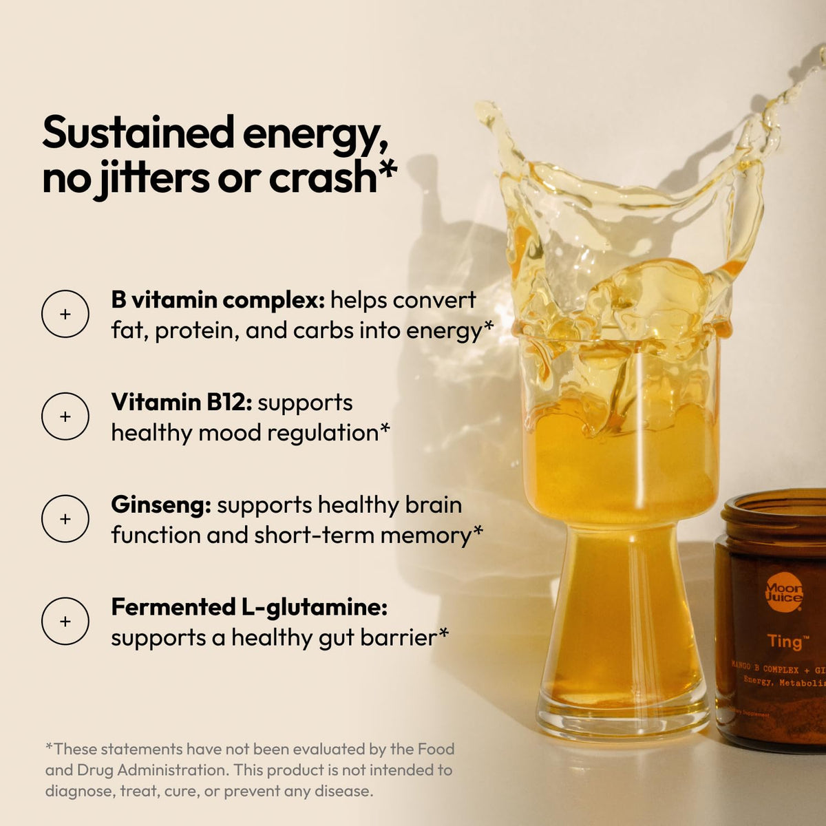 Moon Juice, Ting Vitamin B Complex + Ginseng, Caffeine-Free Energy