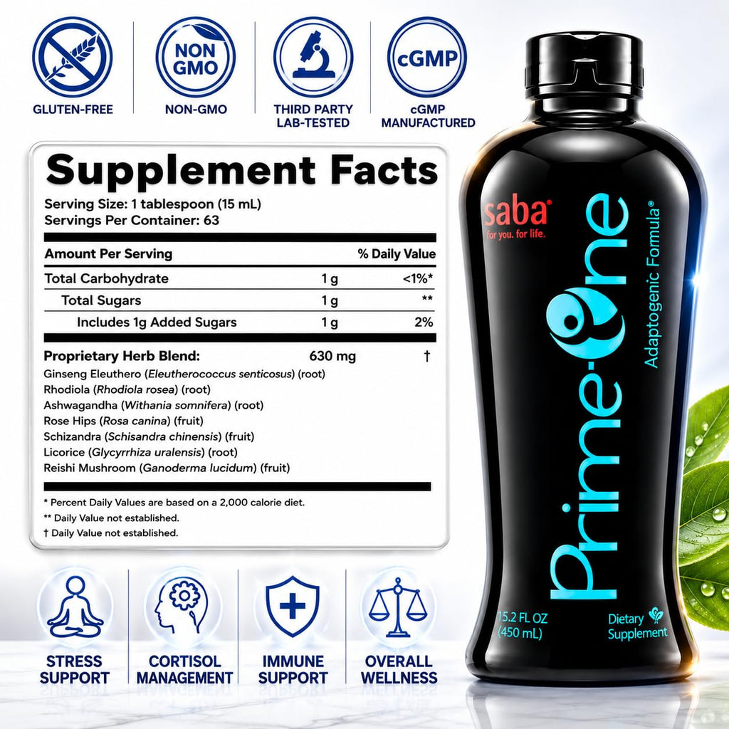 HerbFuse Saba Prime One Liquid Adaptogen Stress Support - 32 Fl Oz - image 2