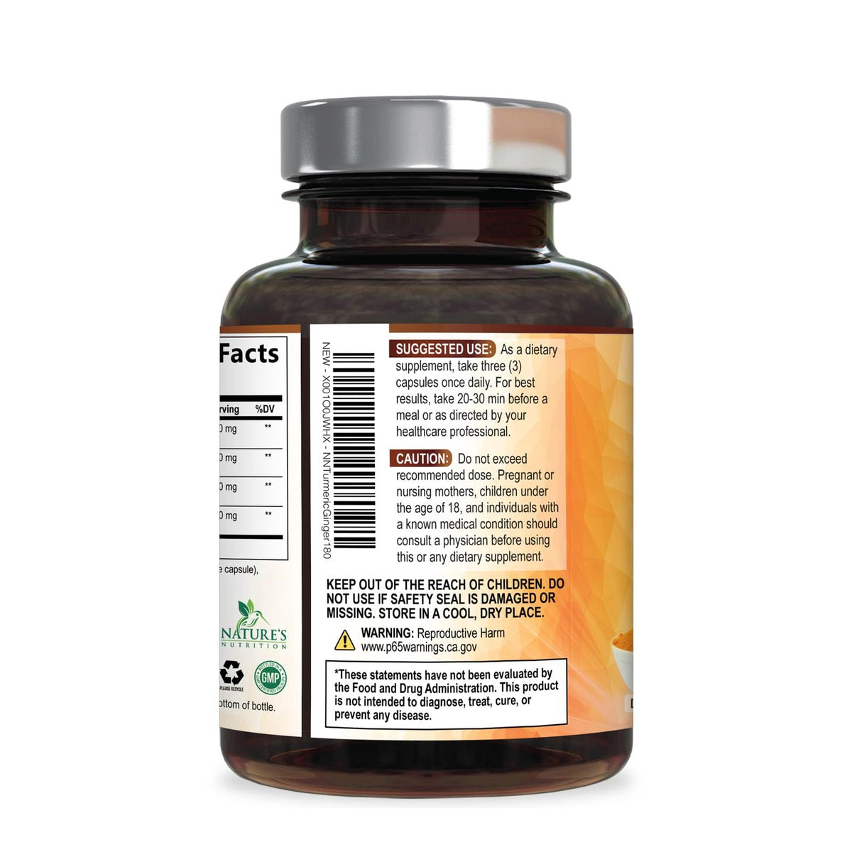 Nature's Nutrition Turmeric Curcumin Supplement - 95% Curcuminoids