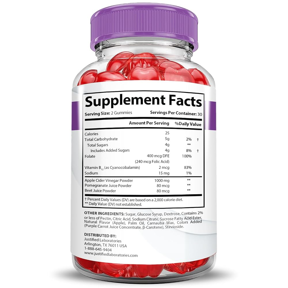 Justified Laboratories Keto ACV Gummies Advanced Support 2000MG - 180 Gummies - image 4