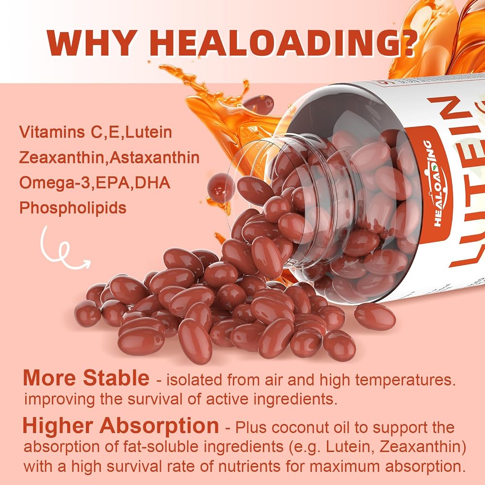 HEALOADING Lutein and Zeaxanthin Eye Vitamins - 180 Softgels - image 4