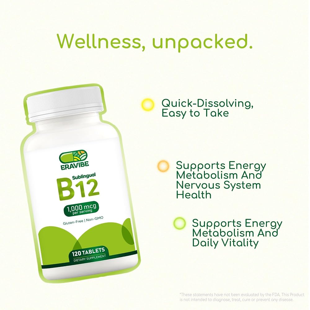 ERAVIBE Vitamin B12 1000 mcg - 120 Tablets - image 3