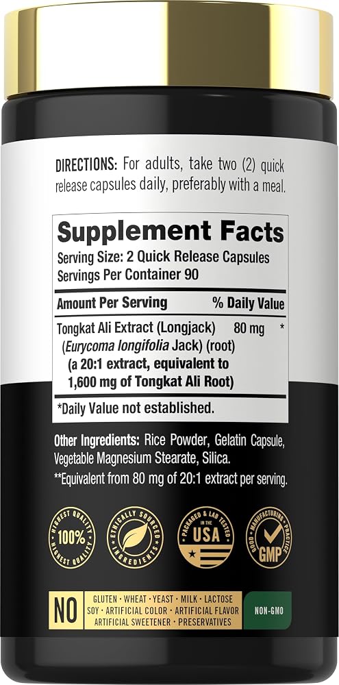 Carlyle Tongkat Ali Extract - 180 Capsules - image 2