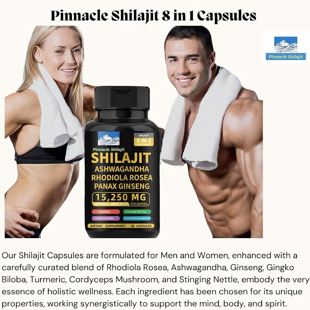 Pinnacle Shilajit 8-in-1 Herbal Supplement Capsules - 60 Count - image 4