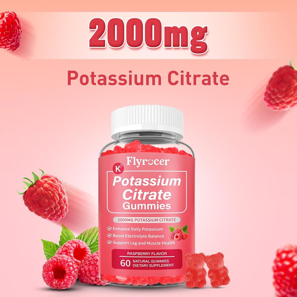 Flyrocer Potassium Gummies for Adults Men & Women
