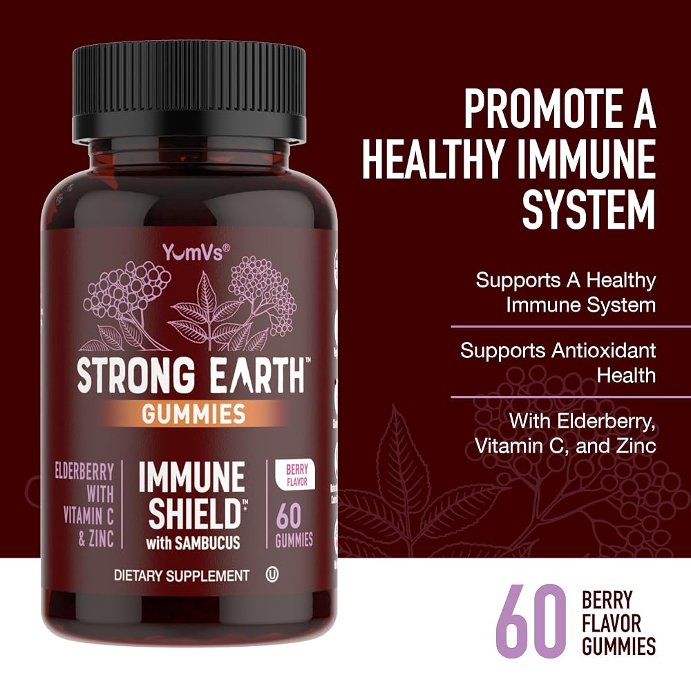 YUM-V'S Elderberry Gummies with Vitamin C & Zinc - 60 Gummies - image 4