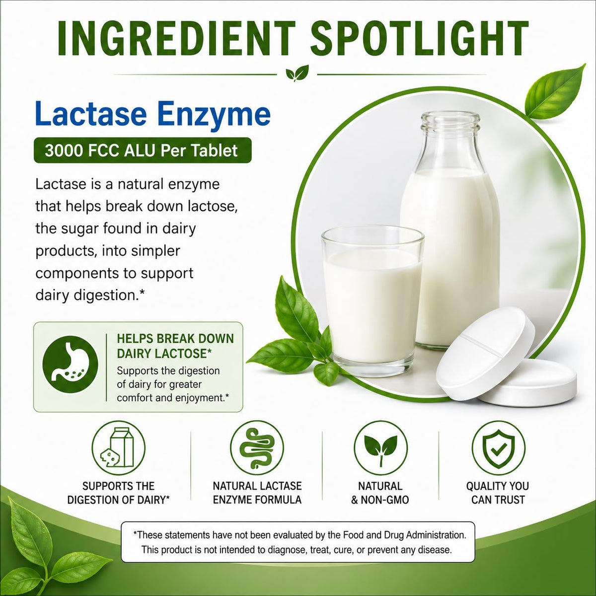 Brieofood Lactase Enzyme 3000 FCC ALU - 360 Tablets - image 5