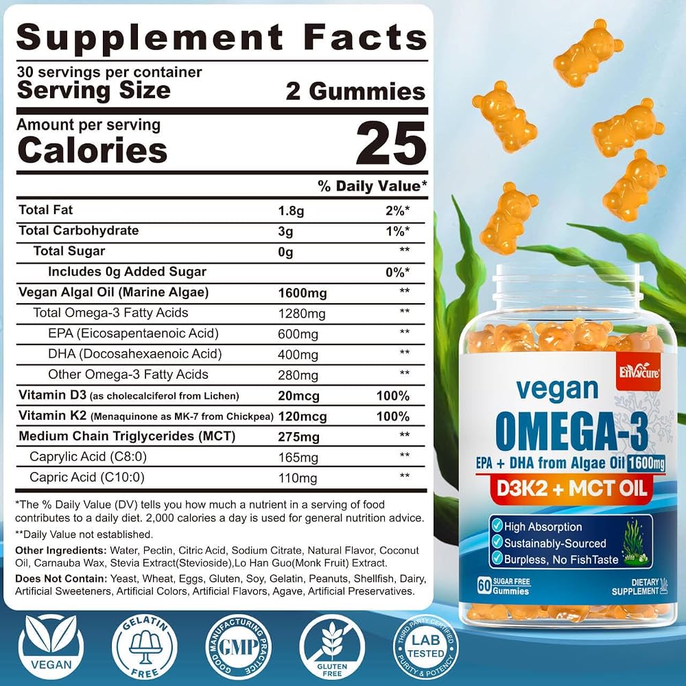 EnvyCure Vegan Omega 3 Gummies