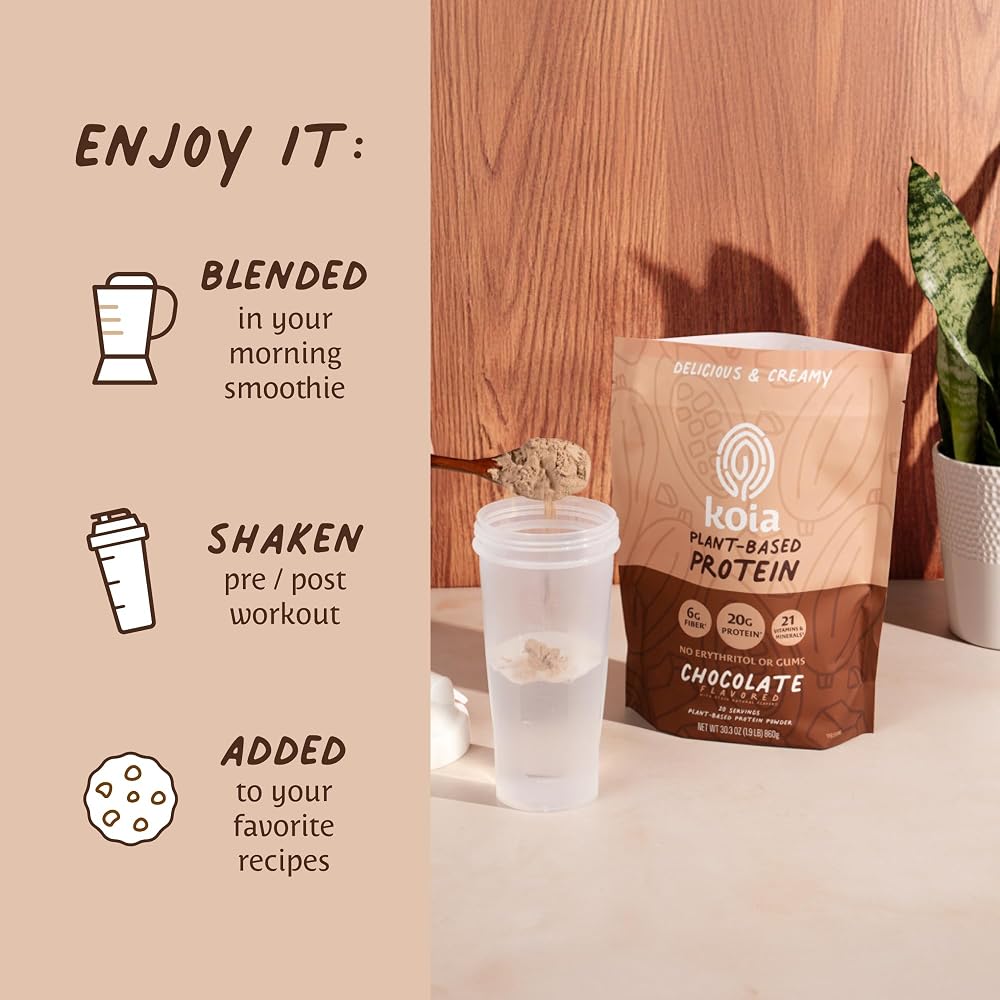 Koia Powder, Plant-Based Protein with Prebiotic Fiber