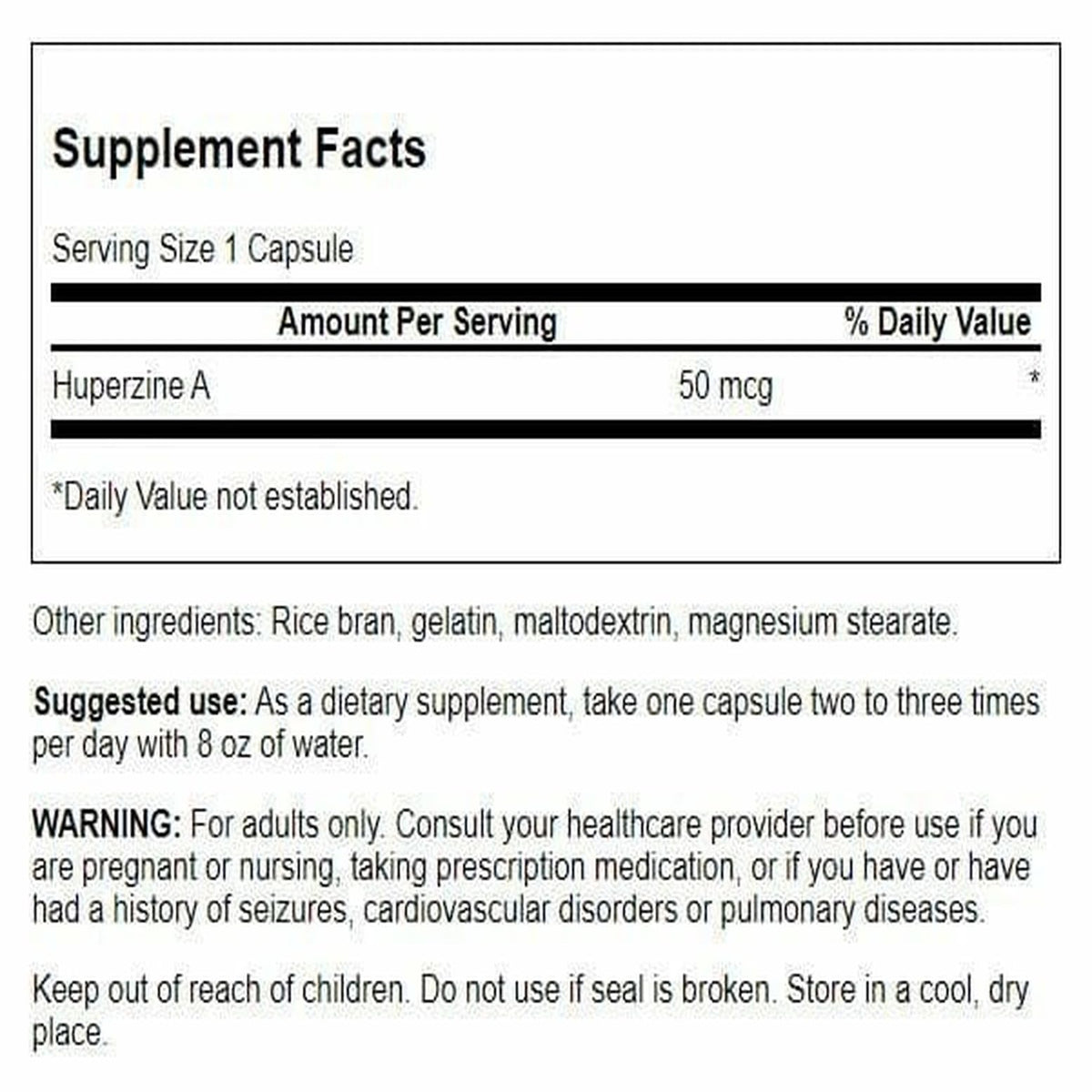 Swanson Huperzine A 50 mcg Cognitive Support - 60 Capsules - image 2