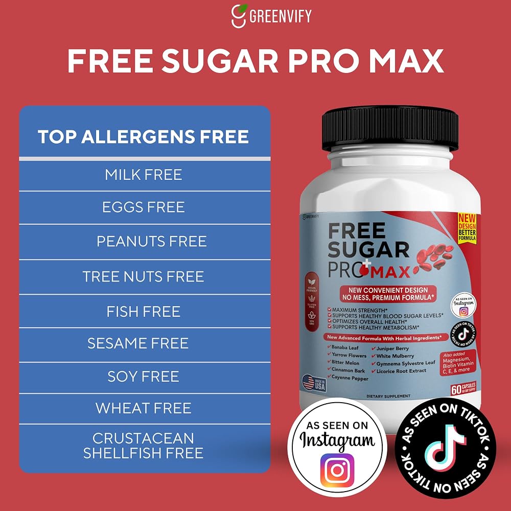 GREENVIFY Free Sugar Pro Max All Natural Formula to Maintain Healthy