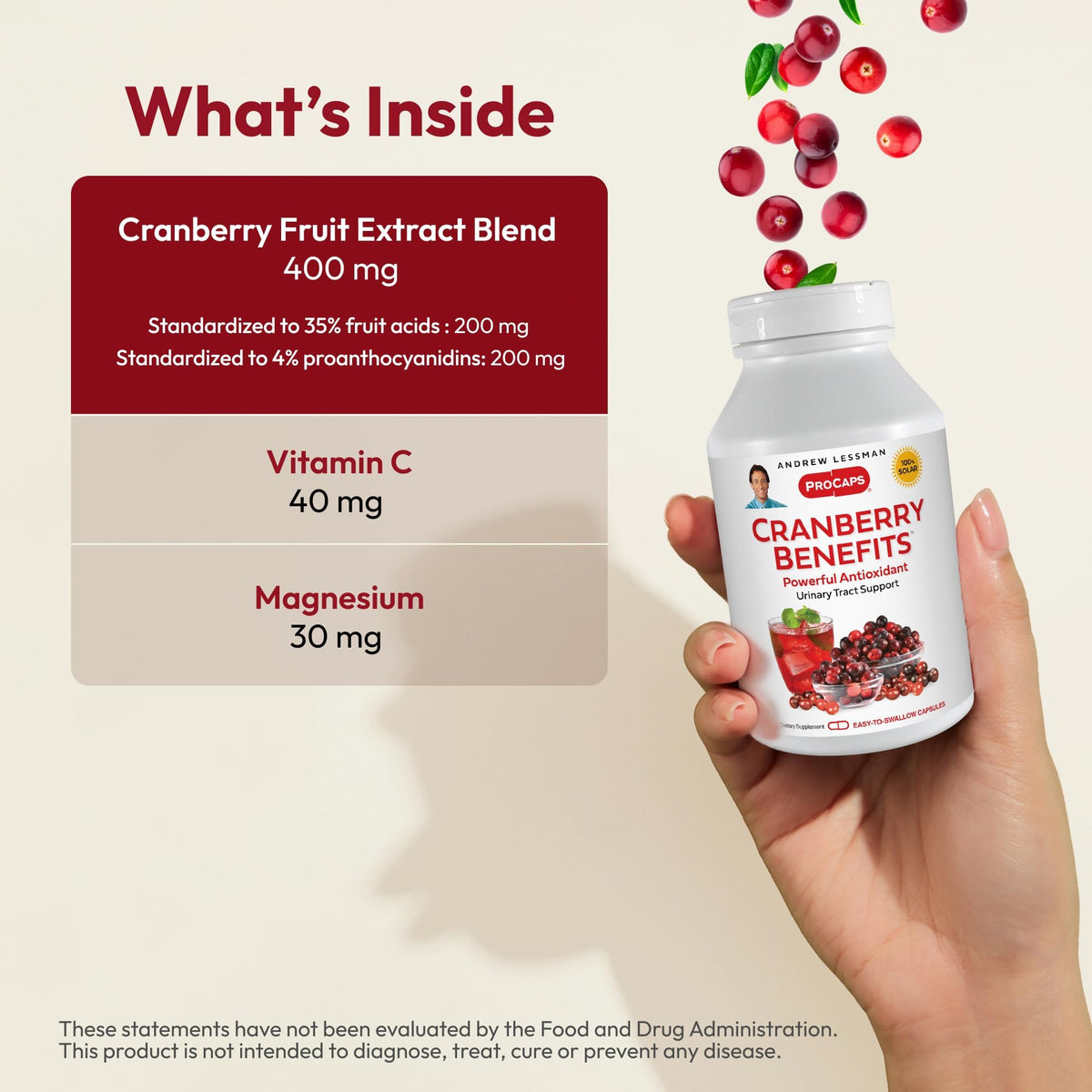 ANDREW LESSMAN Cranberry Benefits - Capsules - Supports Bladder