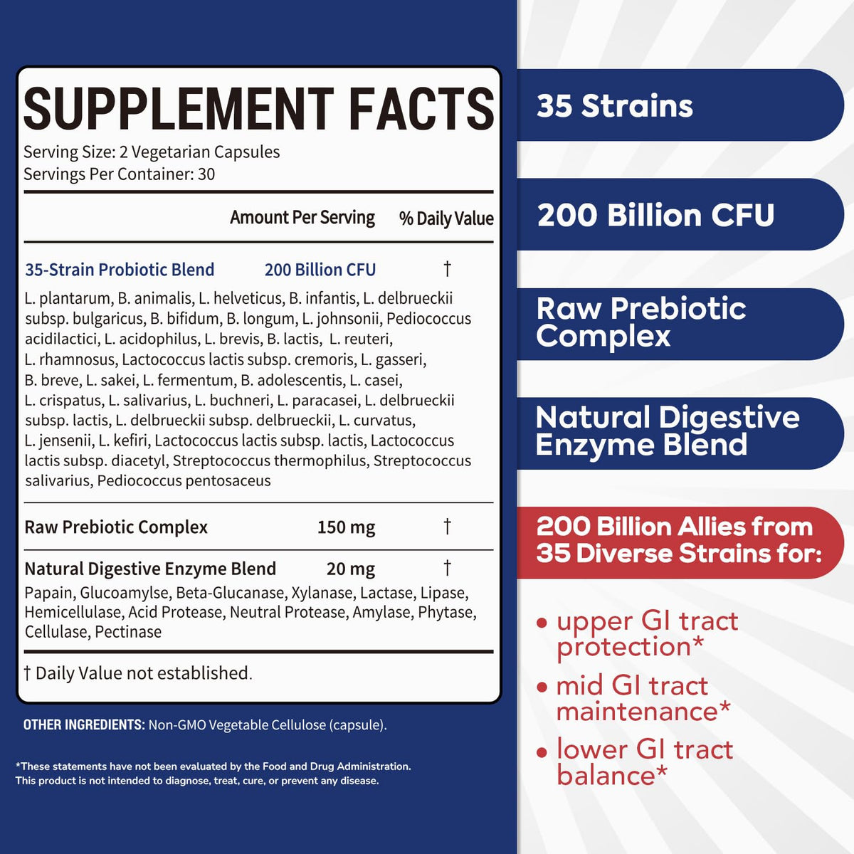 Surebounty Probiotic for Men & Women 200 Billion CFU - 60 Vegetarian Capsules - image 2
