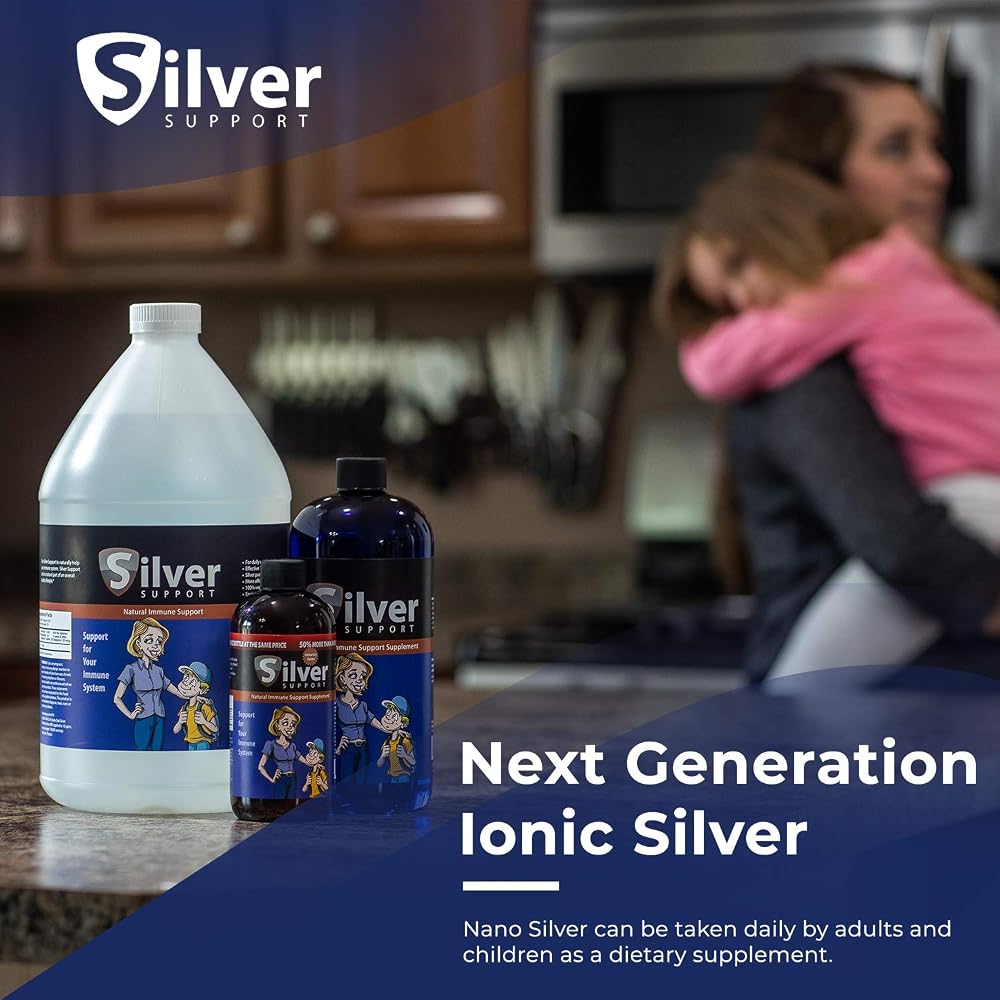 Silver Support Immune Support Colloidal Silver 10 PPM - 128 Fl Oz - image 7