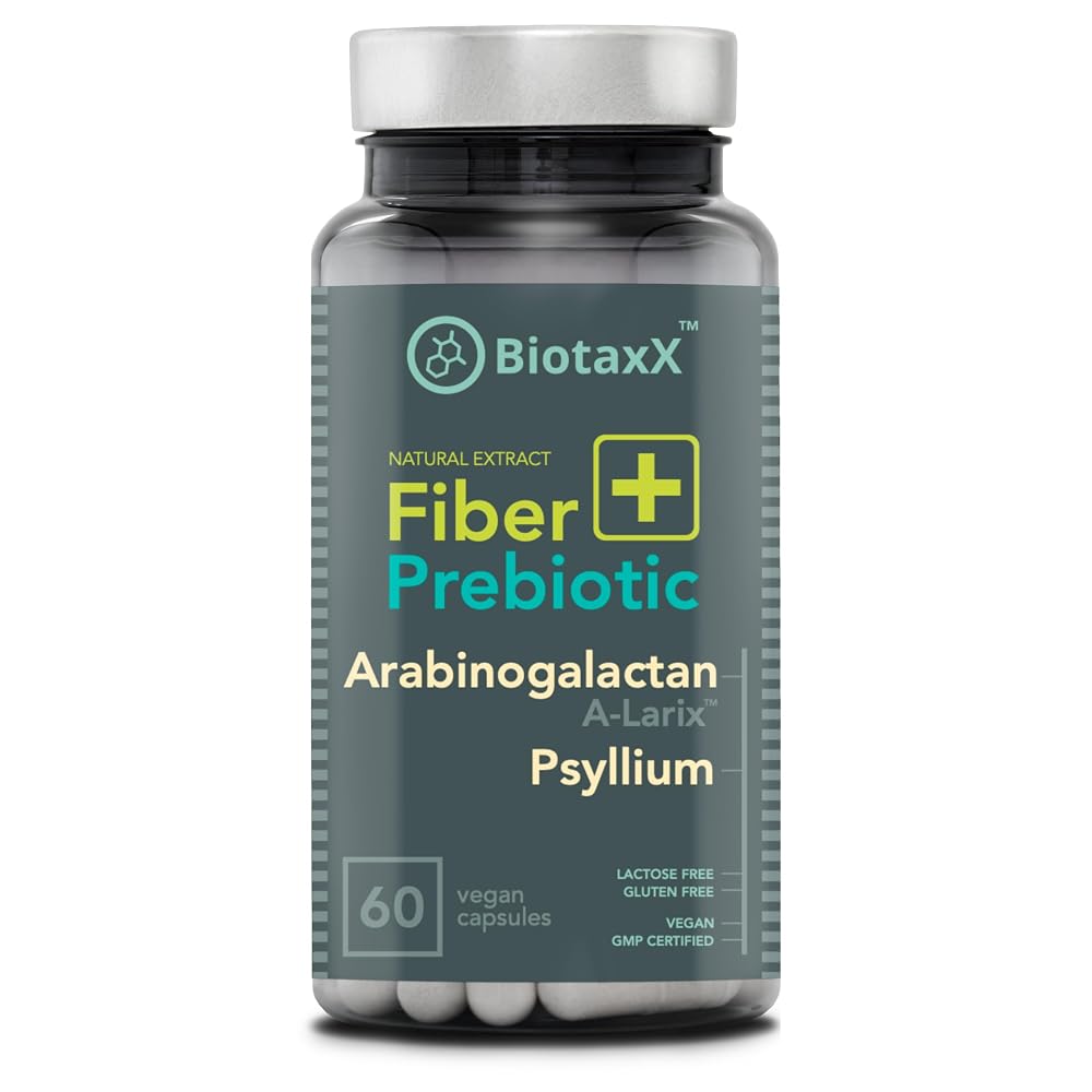 BiotaxX Arabinogalactan + Psyllium Husk Fiber Complex - 60 Capsules