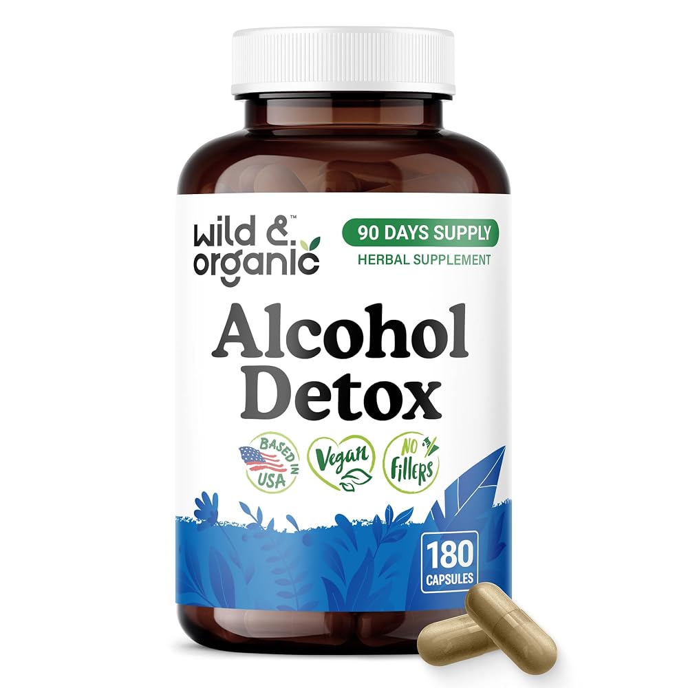 Wild & Organic Alcohol Detox Capsules - Liver & Kidney Support - 180