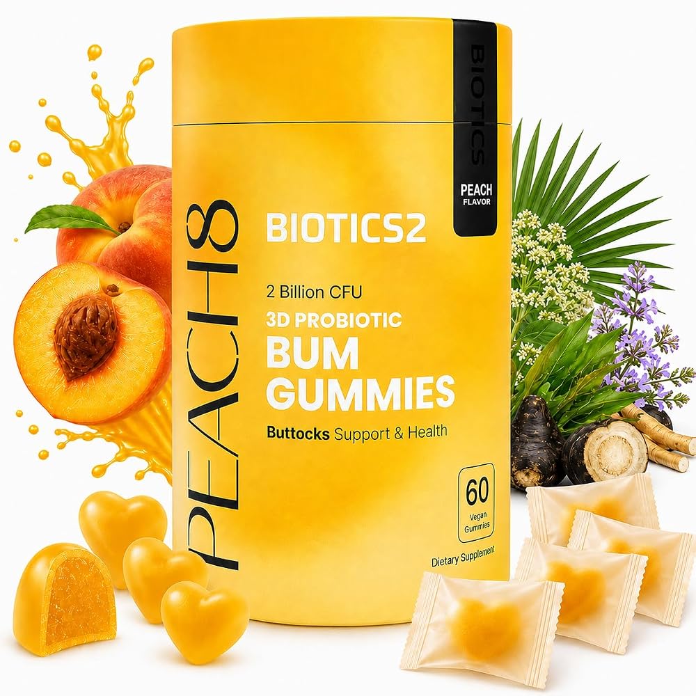 Biotics2 Peach8 BBL Booty Gummies for Women - 60 Gummies