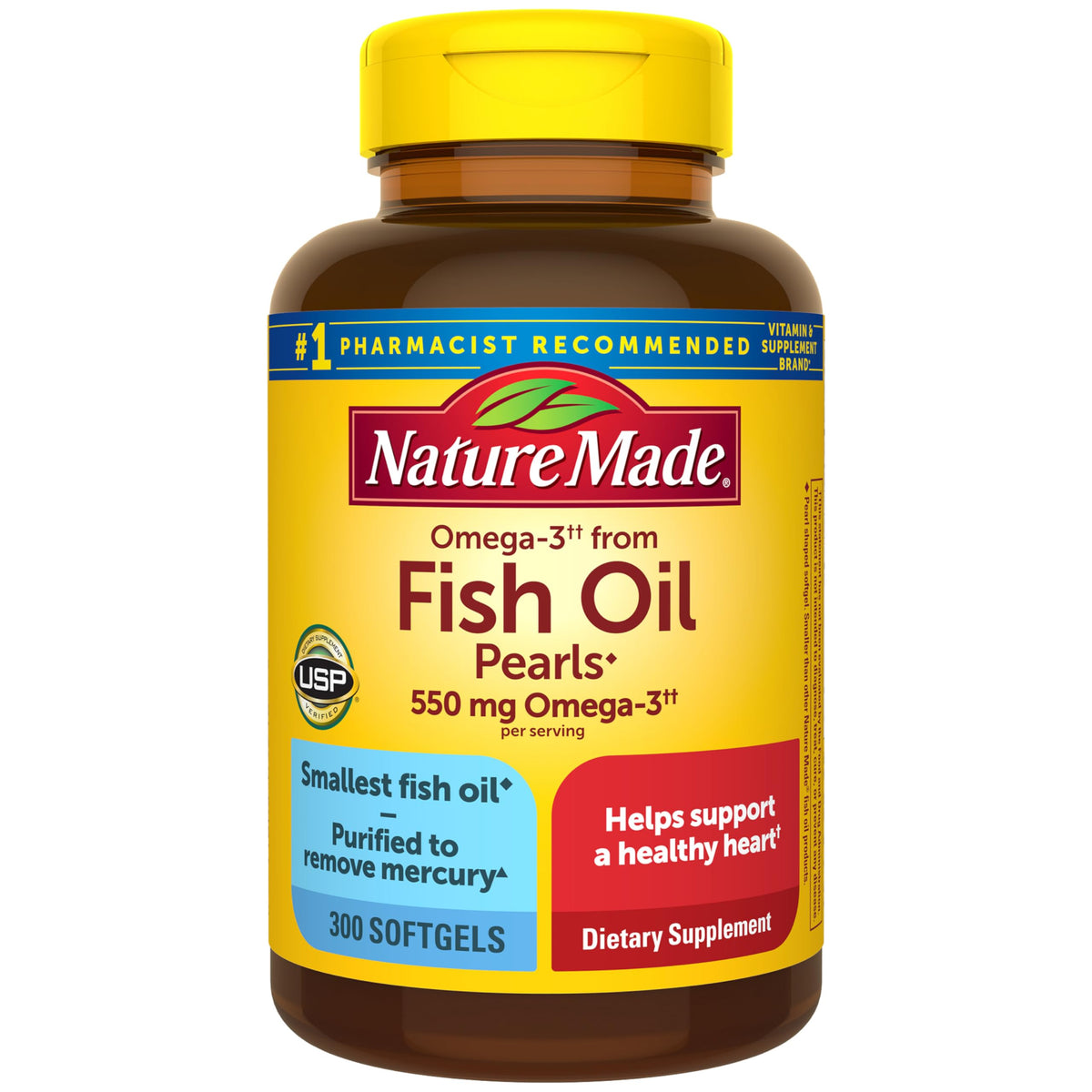 Nature Made Omega-3 Fish Oil 550mg - 300 Softgels