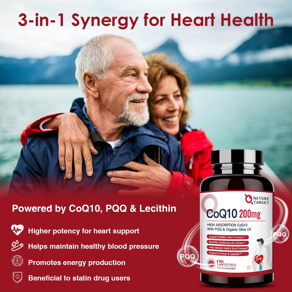 NATURE TARGET CoQ10 200mg Softgels with PQQ - 120 Softgels - image 3