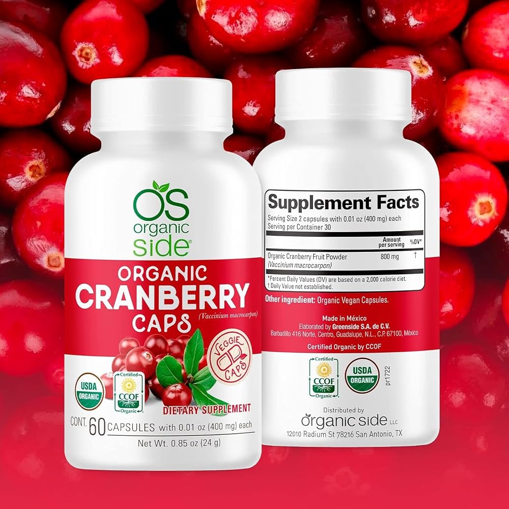 OS Organic Side Cranberry Capsules for Urinary Health - 120 Capsules - image 5