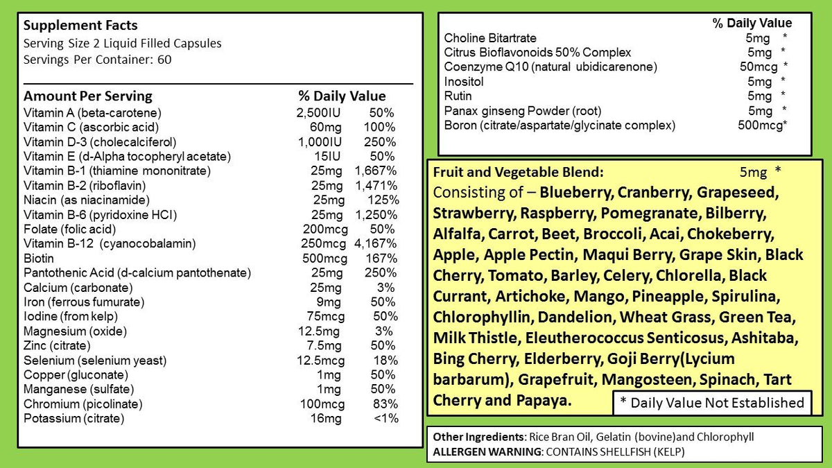 SJJ DEPOT Multivitamin with Fruit and Vegetable - 120 Capsules - image 9