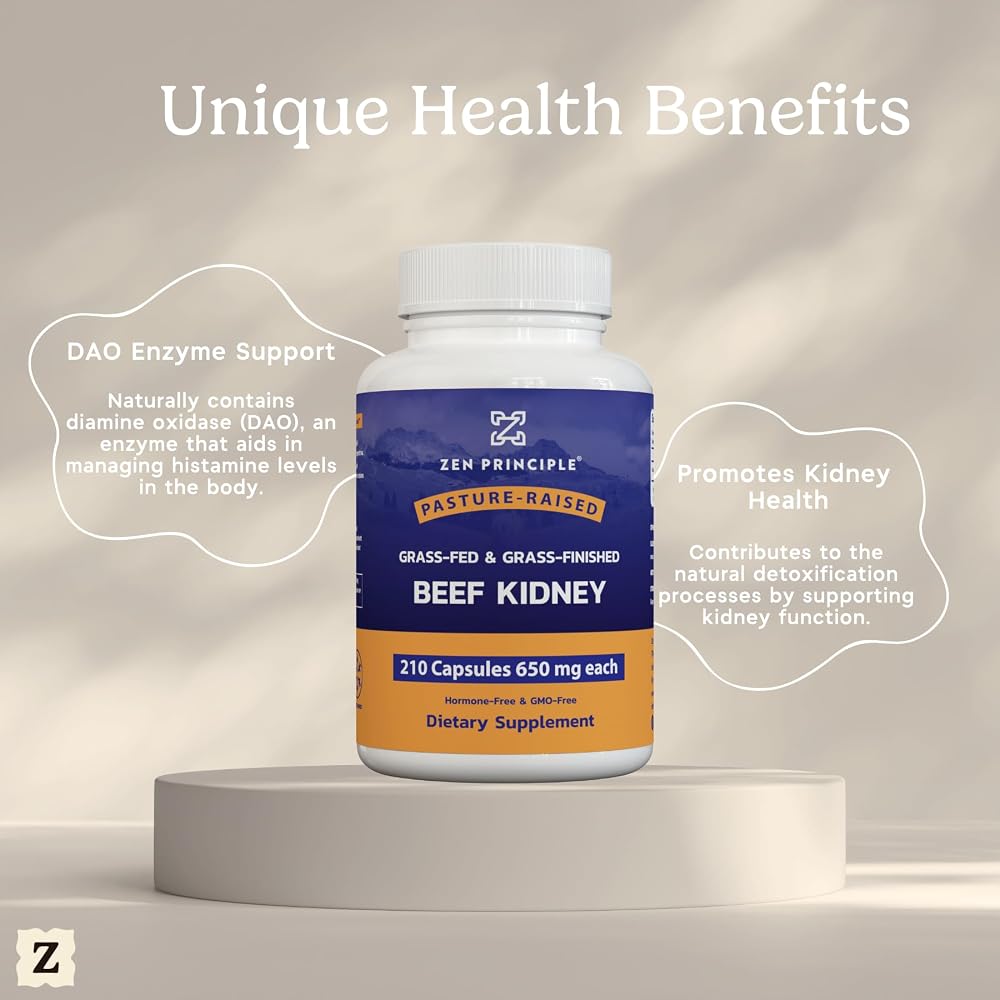 Zen Principle Grass Fed Beef Kidney Supplement - 420 Capsules - image 4