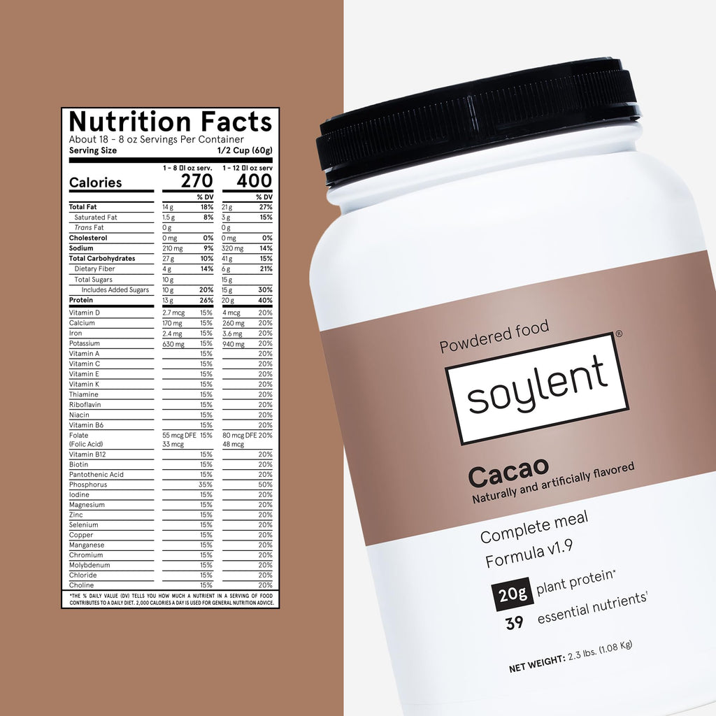 Soylent Complete Nutrition Cacao Meal Replacement Powder - 36.8oz - image 8