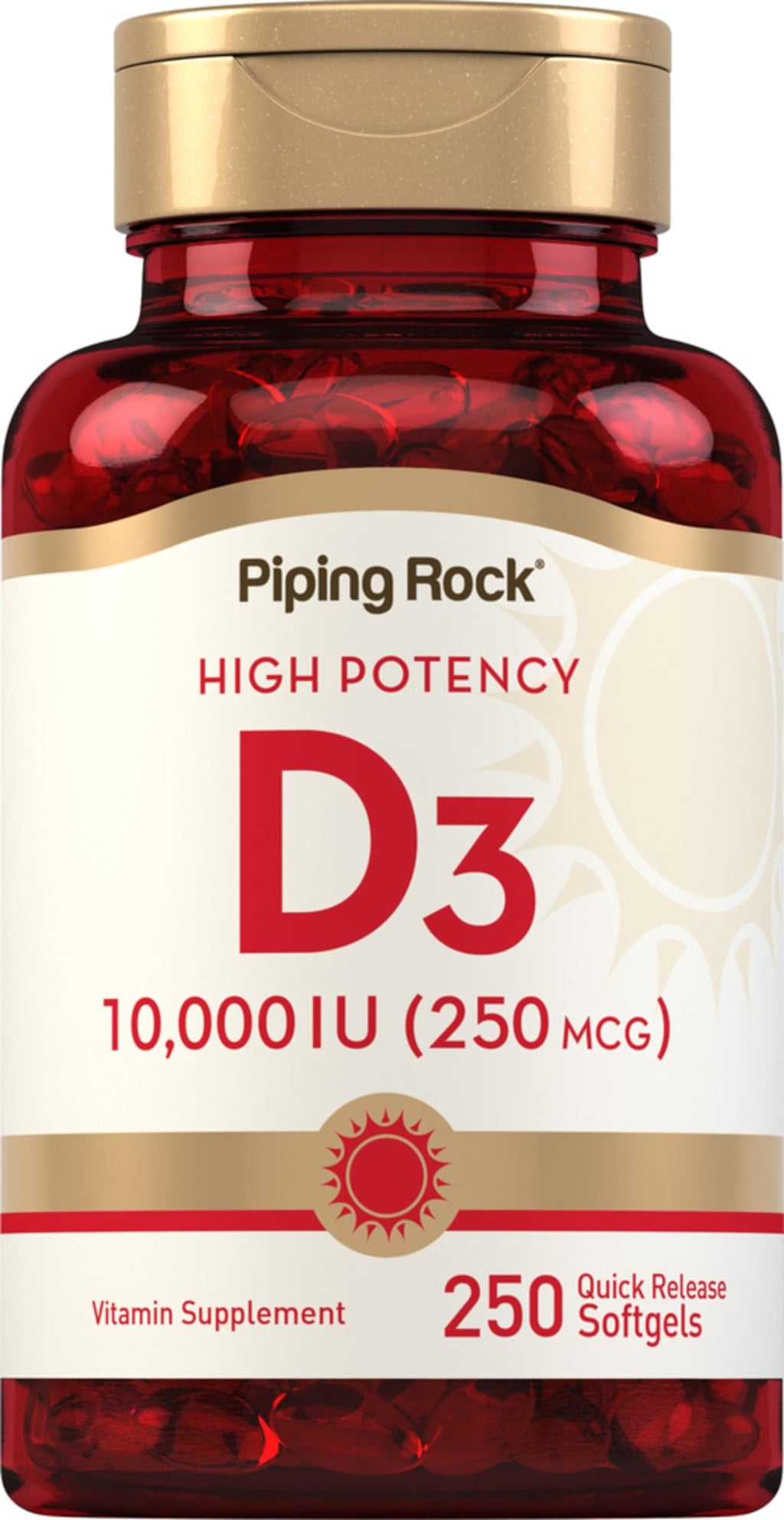 Piping Rock Vitamin D3 10000 IU - 250 Softgels