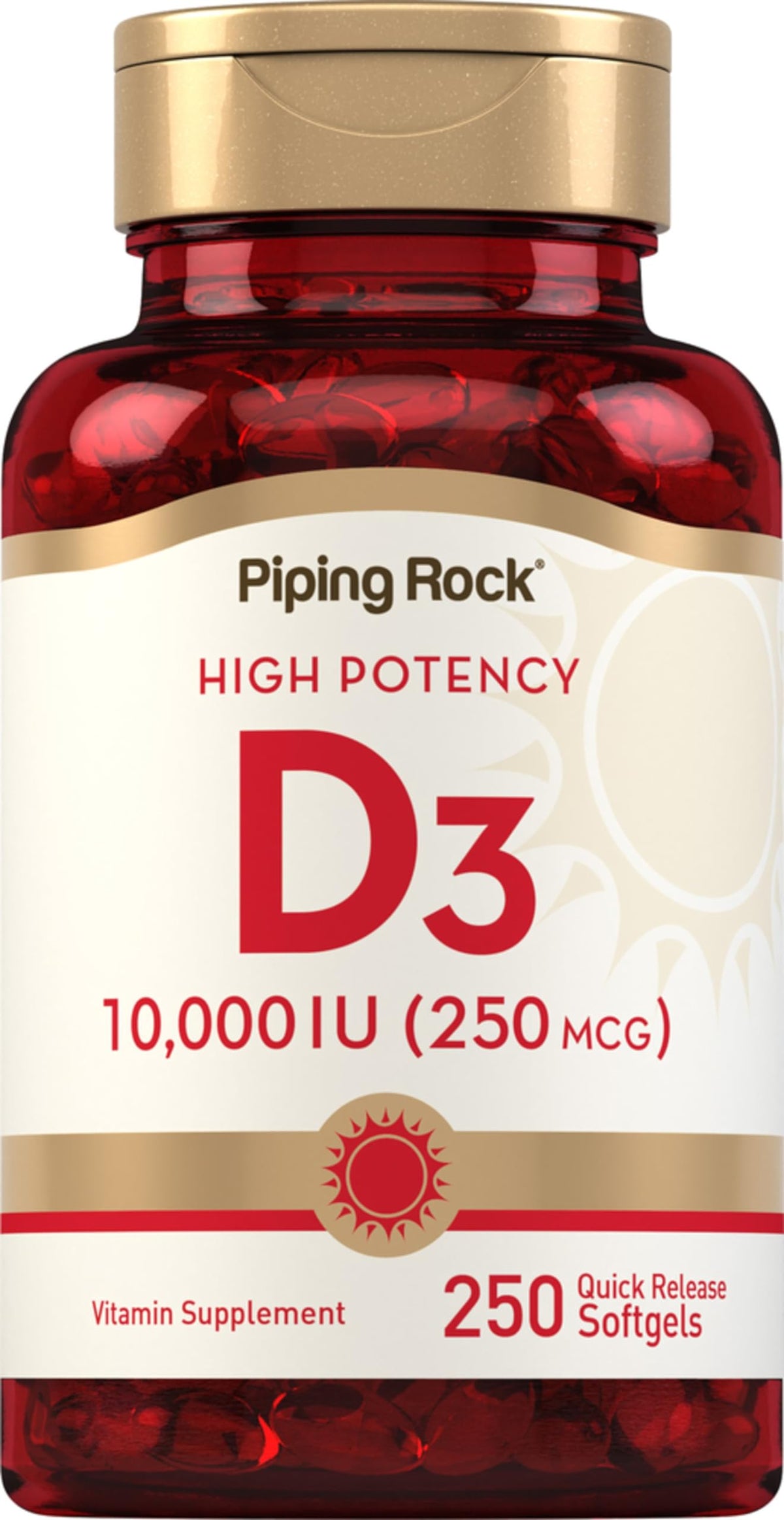 Piping Rock Vitamin D3 10000 IU - 250 Softgels