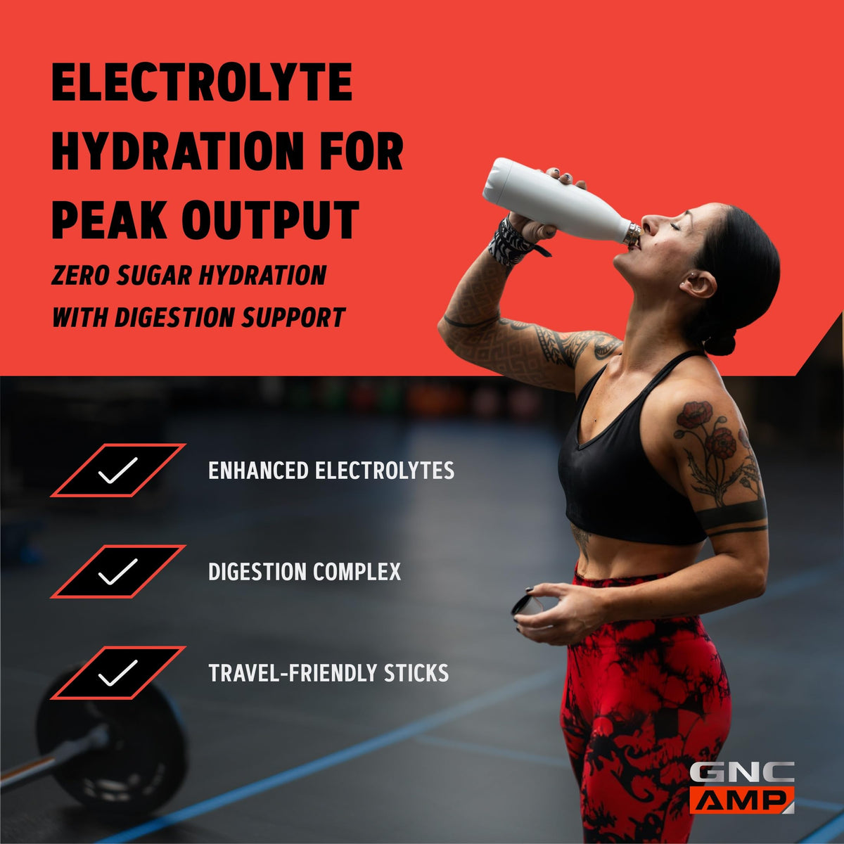GNC AMP Amplified Hydration Lemon Lime - 10 Stick Packs - image 2