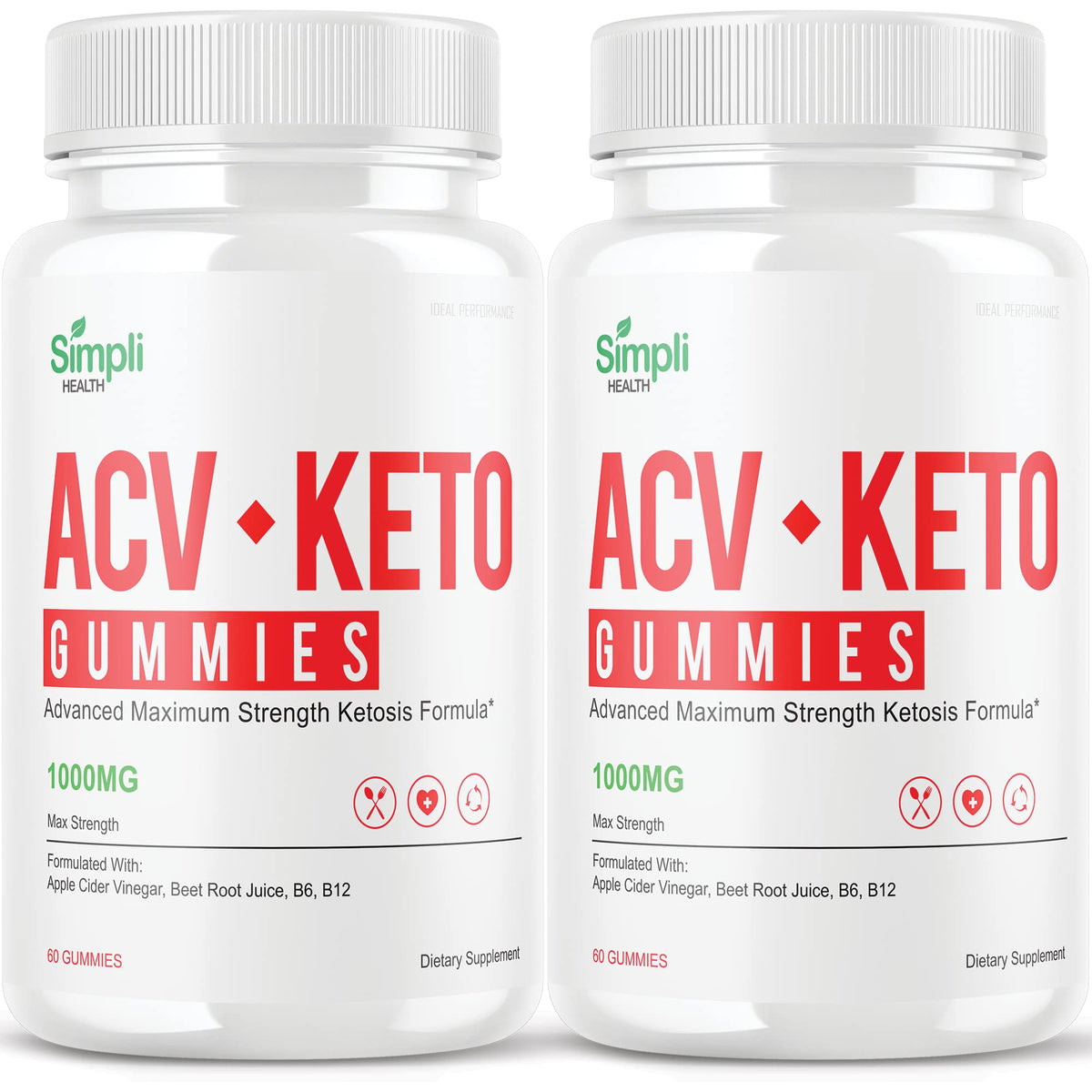 IDEAL PERFORMANCE Simpli ACV Ketos Gummies - 120 Gummies