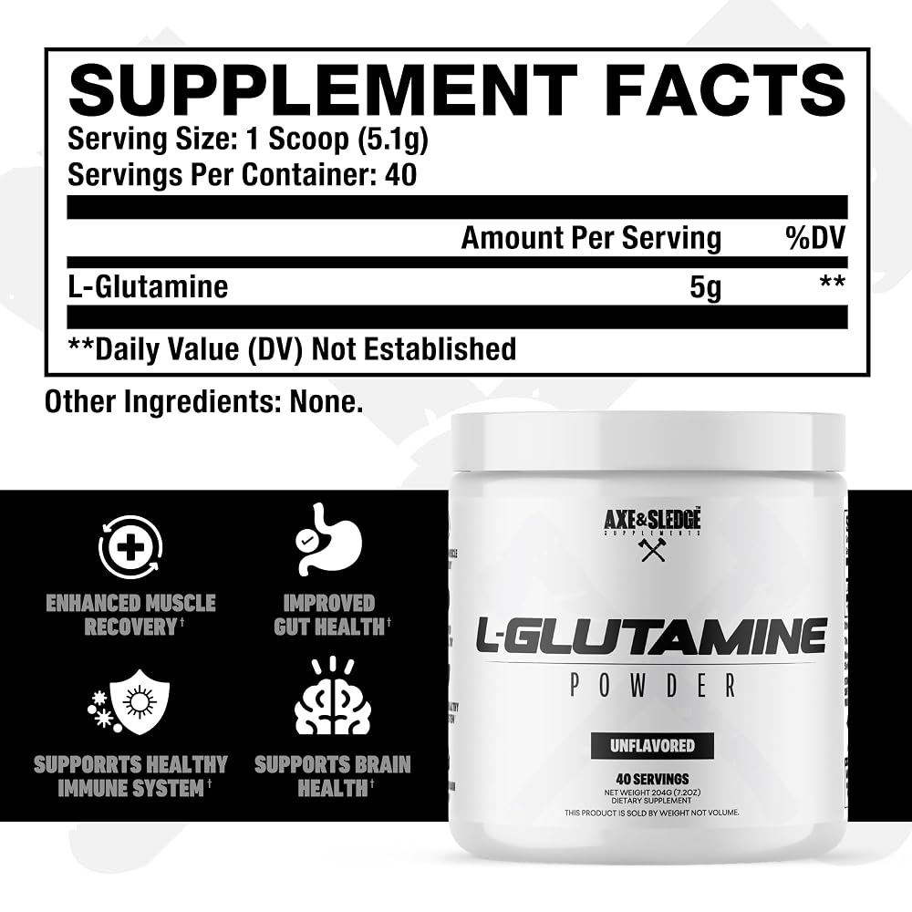 Axe & Sledge Basics Glutamine L-Glutamine Powder - 40 Servings - image 2