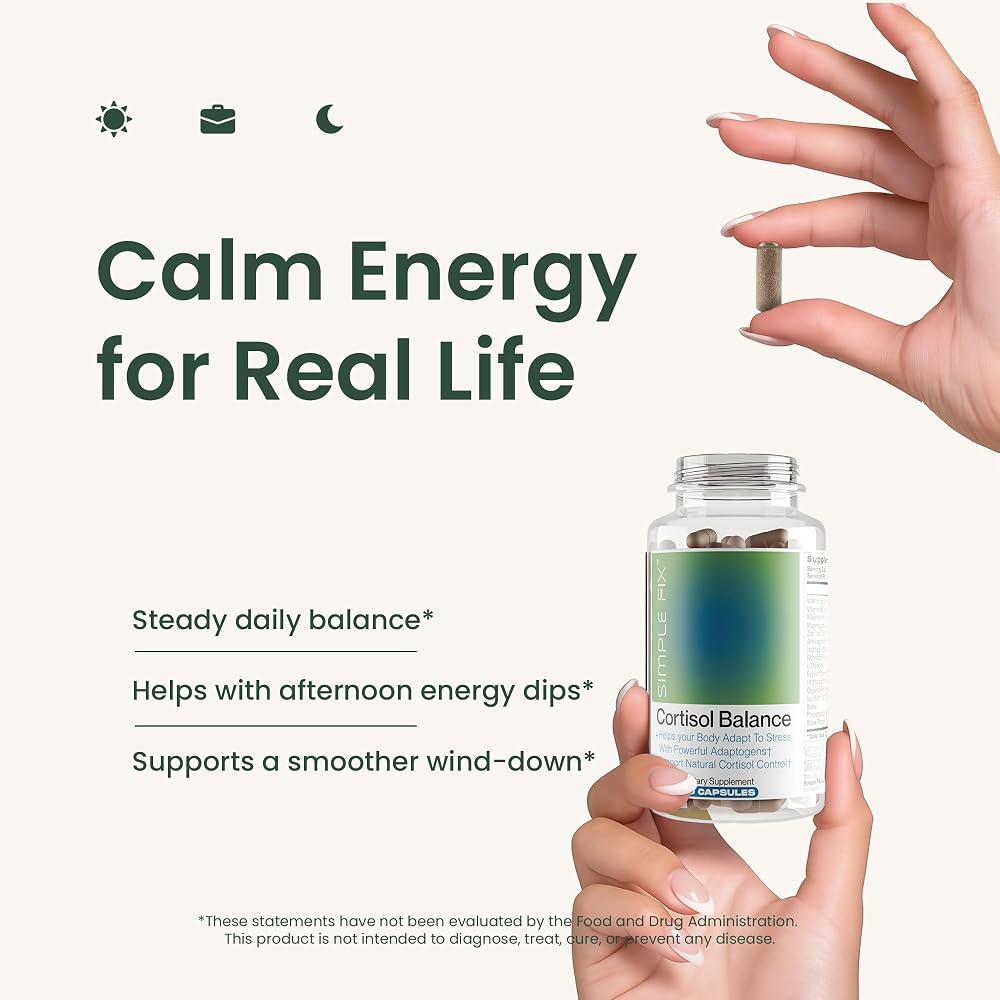 The Simple Fix Cortisol Balance Supplement Stress Support - 60 Capsules - image 2