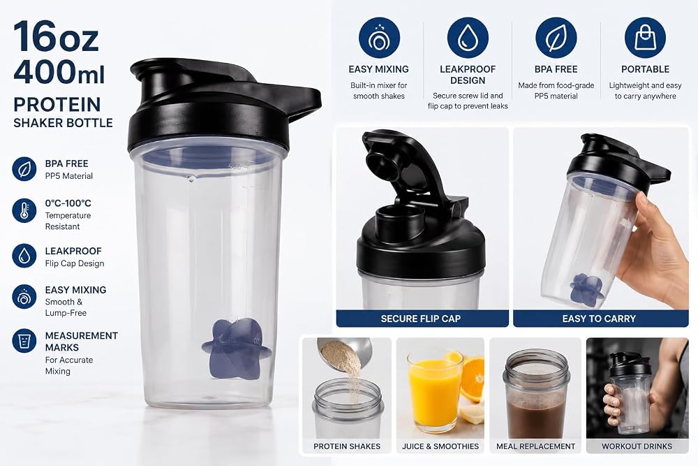 ChezMax Shaker Bottle for Protein Powder (BPA free) - image 5