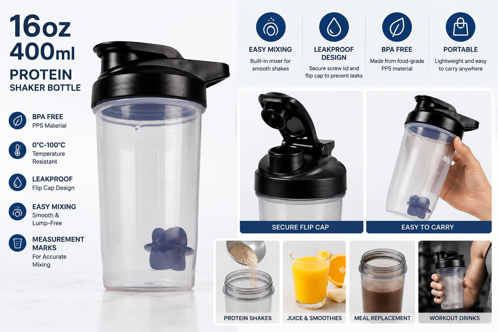 ChezMax Shaker Bottle for Protein Powder (BPA free)