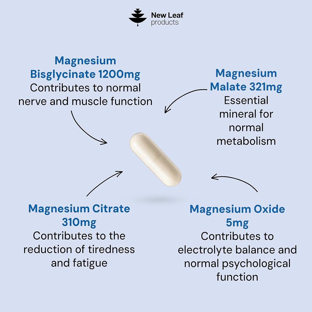New Leaf Magnesium Glycinate 4-in-1 Complex - 120 Capsules - image 2