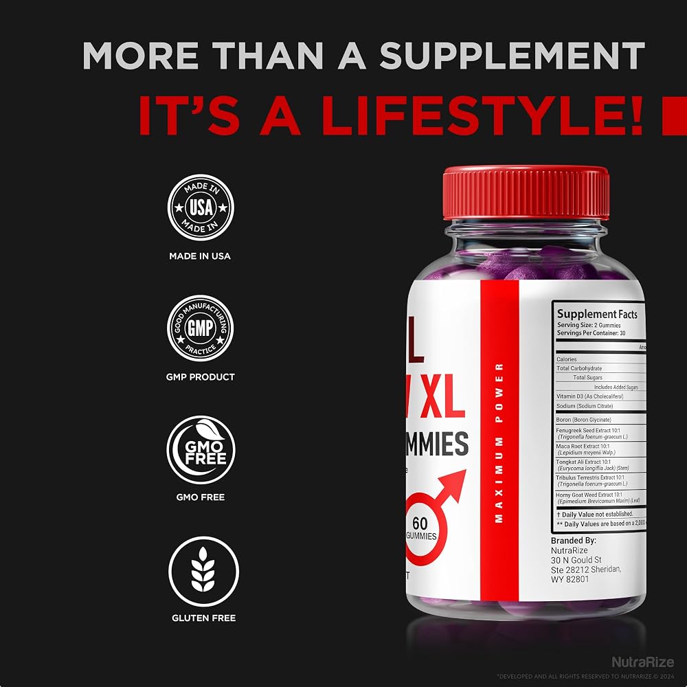 NutraRize Vital Grow XL Gummies for Men - 60 Gummies - image 7