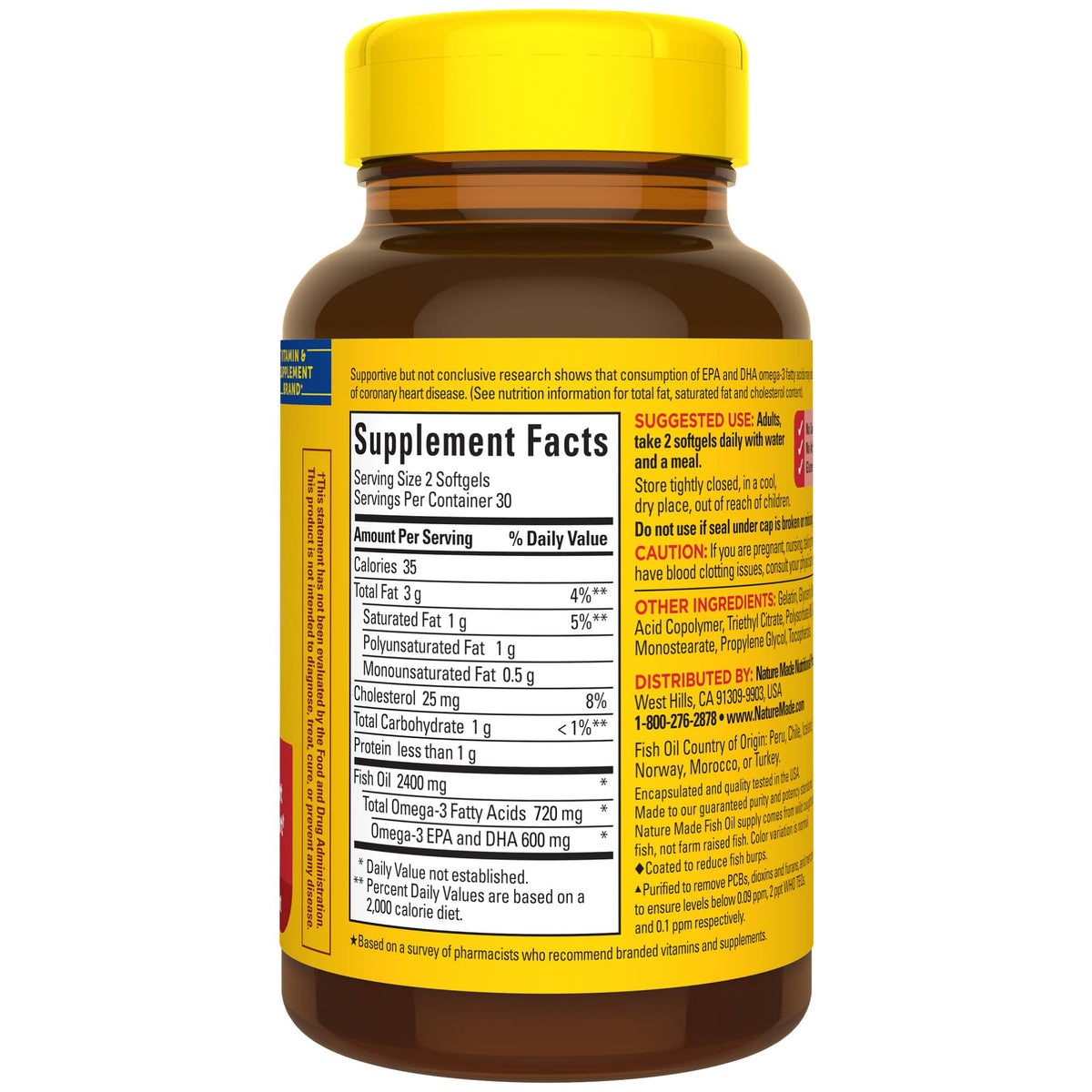 Nature Made Burp-Less Ultra Omega-3 from Fish Oil 1400 mg Softgels