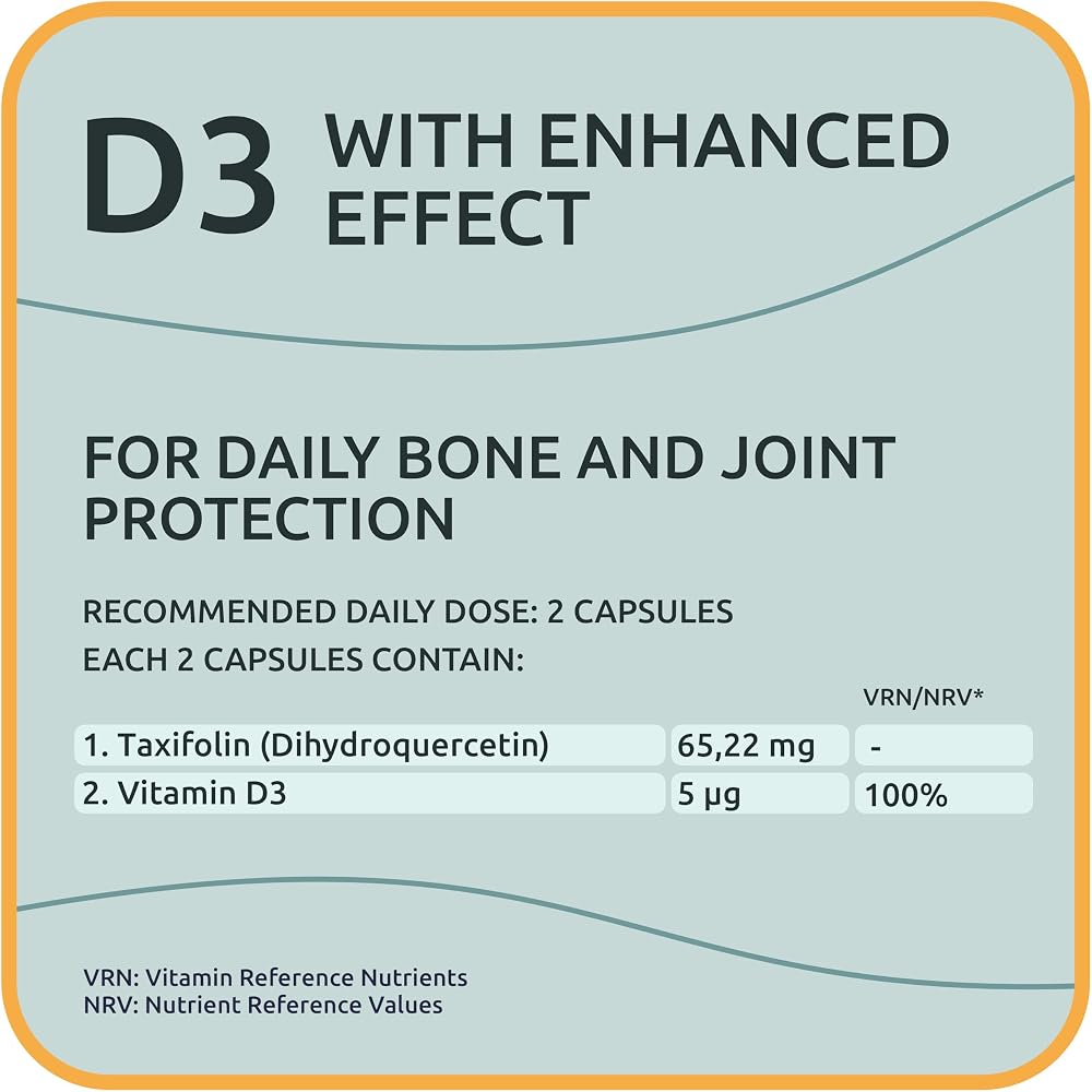 BiotaxX Taxifolin Vitamin D3 Antioxidant & Bone Health - 60 Vegan Capsules - image 3