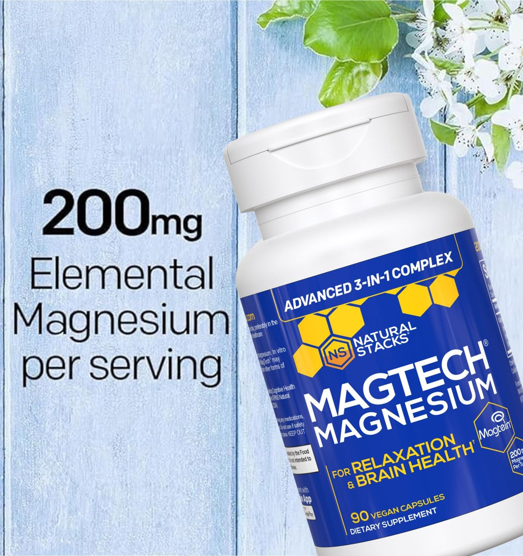 Natural Stacks MagTech Magnesium Complex Brain Support - 90 Capsules - image 5
