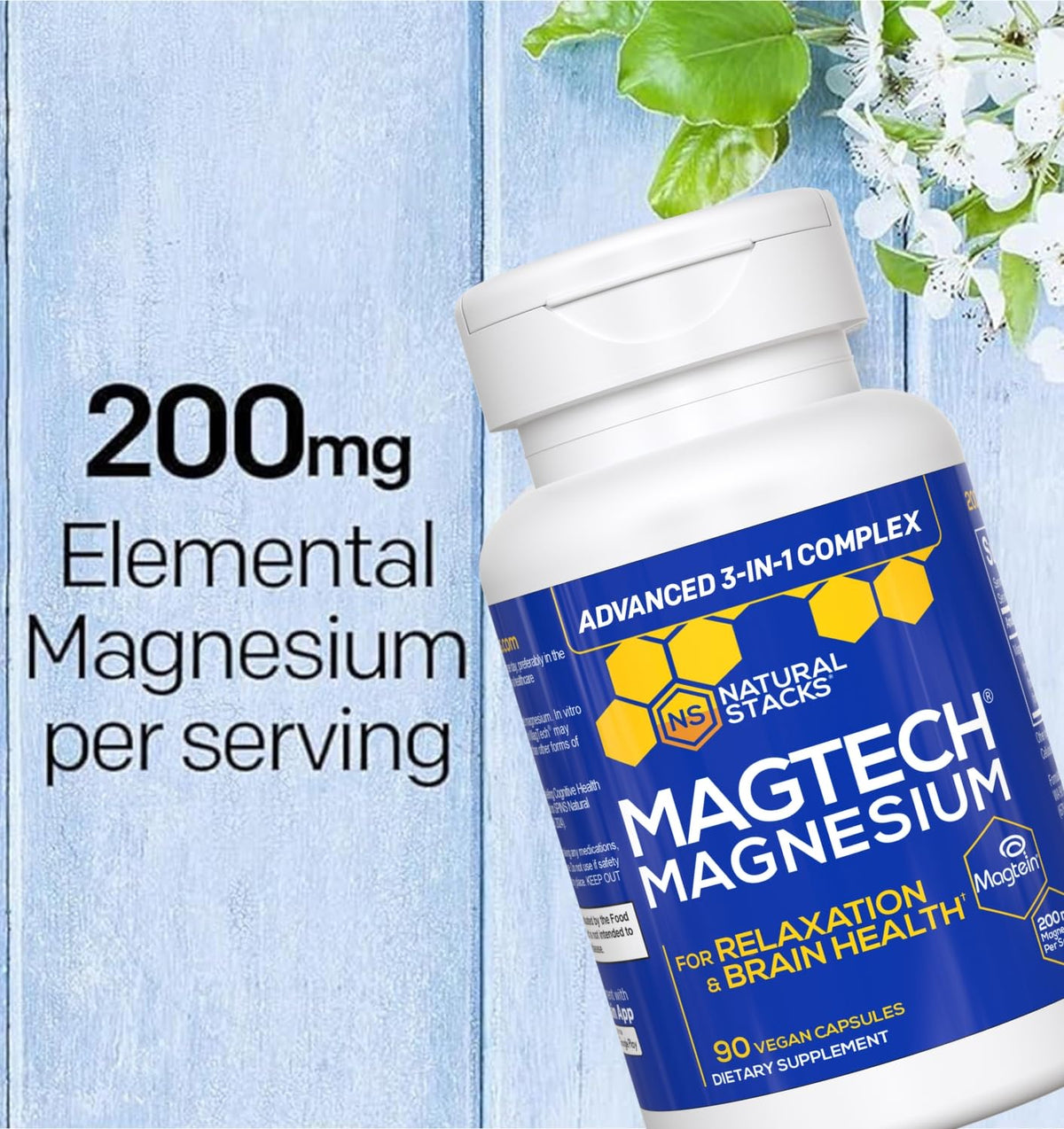 Natural Stacks MagTech Magnesium Complex Brain Support - 90 Capsules - image 5