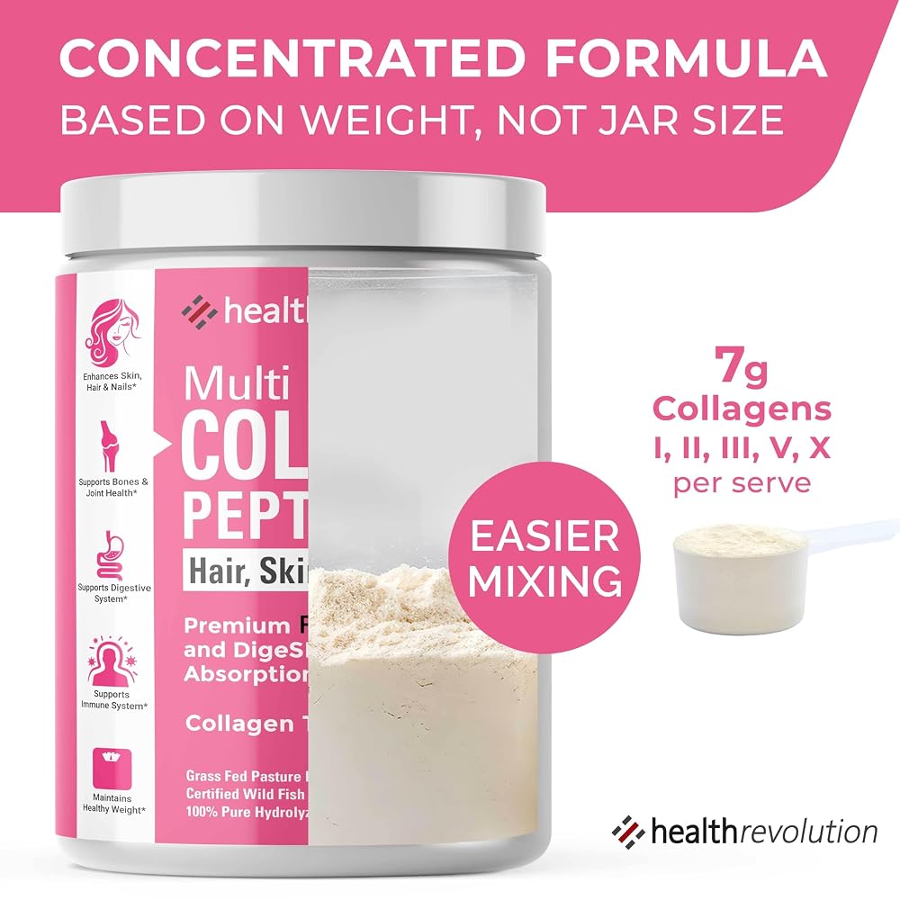 Health Revolution Multi Collagen Peptides Powder - 7.4 oz - image 3