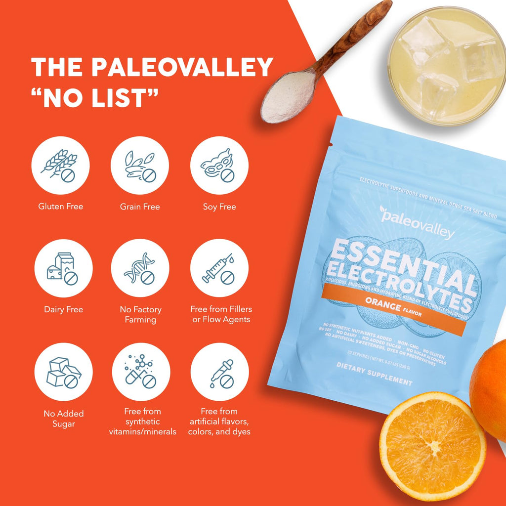 Paleovalley Essential Electrolytes Powder - Full Spectrum Lemon Lime