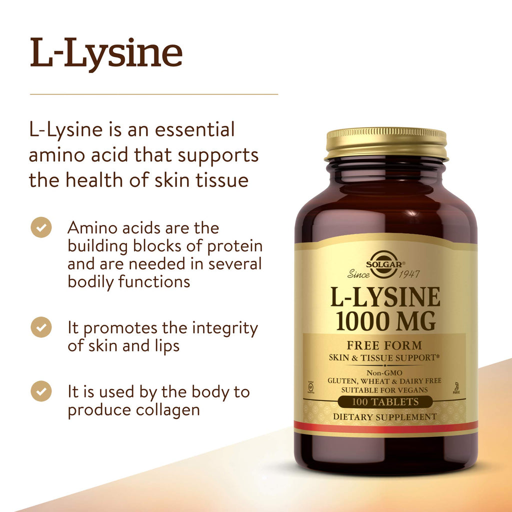 Solgar L-Lysine 1000mg Tablets