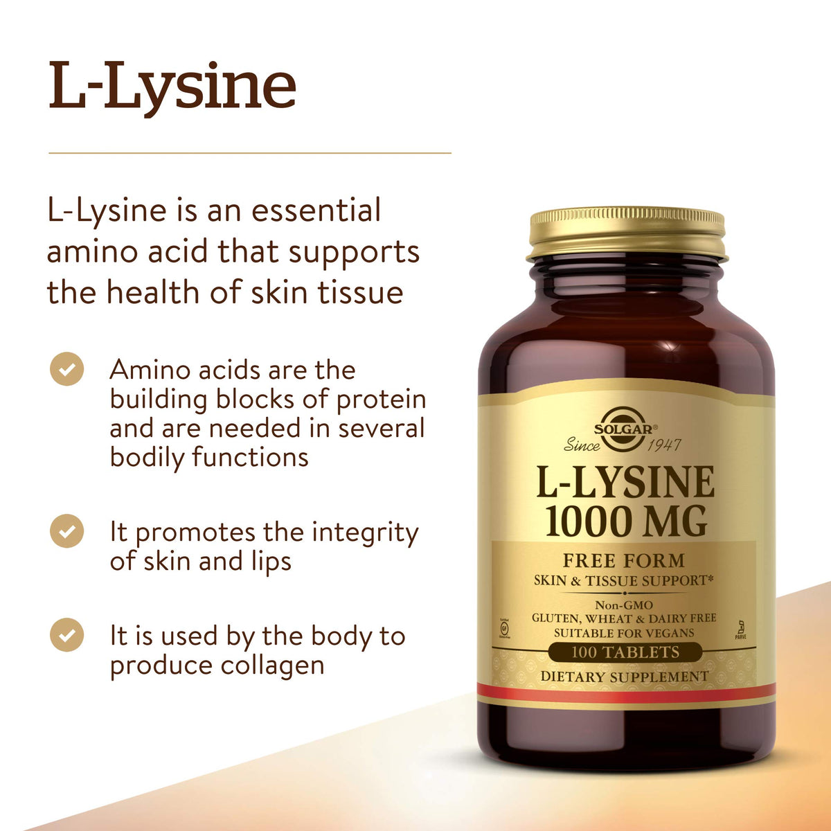 Solgar L-Lysine 1000mg Tablets