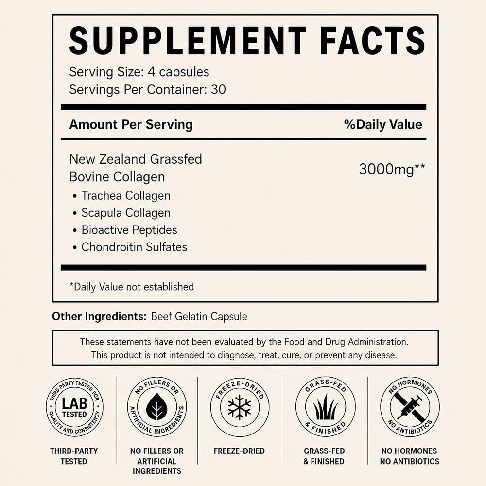 Primal Being Grassfed Beef Cartilage Collagen - 120 Capsules - image 2