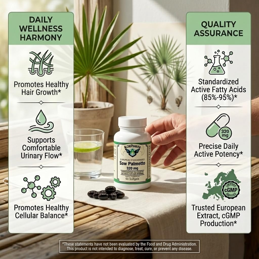 AlchePharma Saw Palmetto Extract 320 mg - 60 Softgels - image 4